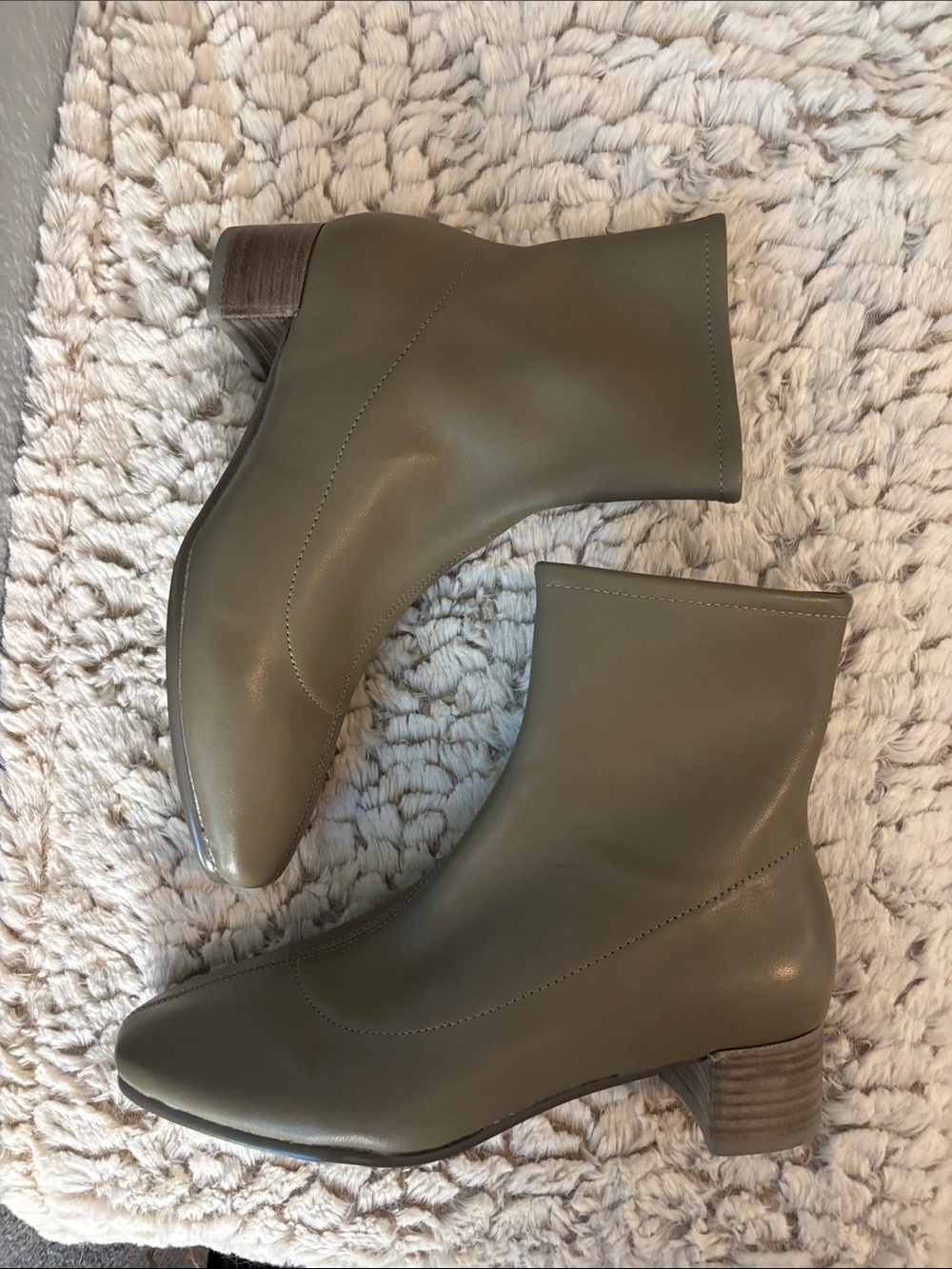 👢SPLENDID soft glove-tanned leather Betty Bootie/ankle boot medium heel ERMINE - Picture 6 of 16